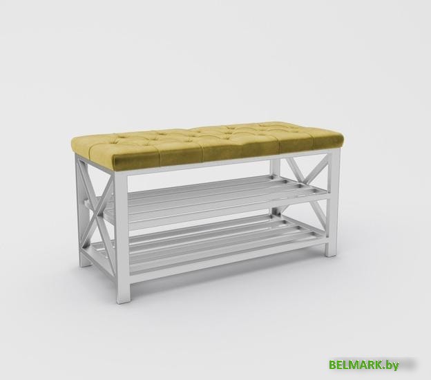 Банкетка Hype Mebel Будс (белый/золото) - фото