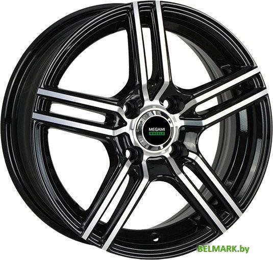 Литые диски Megami MGM-1 15x6" 4x100мм DIA 60.1мм ET 40мм BKF - фото