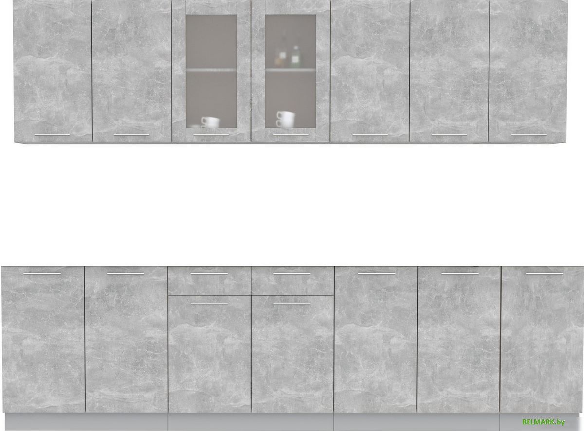Готовая кухня Интерлиния Мила 28 без столешницы (бетон/бетон) - фото
