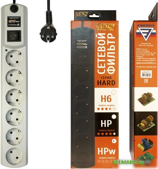 Сетевой фильтр Most HPW 2 м (белый) - фото