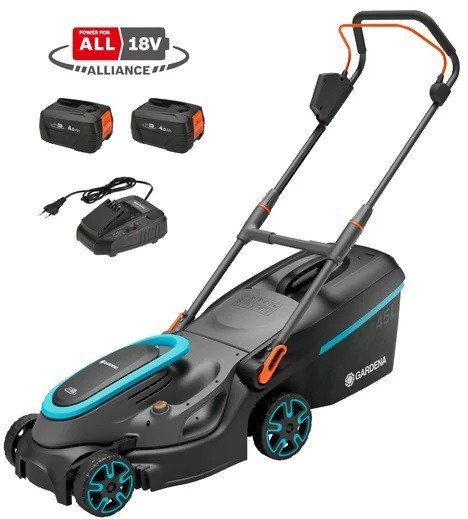 Газонокосилка Gardena PowerMax 37/36V P4A Set 14638-20 (с 2-мя АКБ) - фото