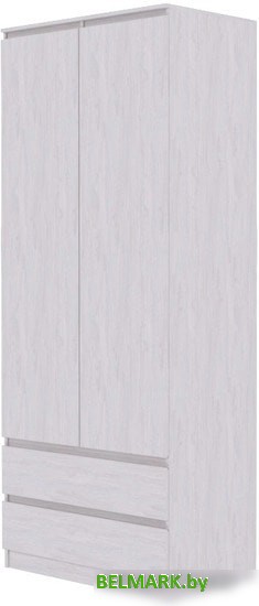 Шкаф распашной SV-Мебель Бриз 1 Д двухстворчатый комбин. (ясень анкор светлый) - фото