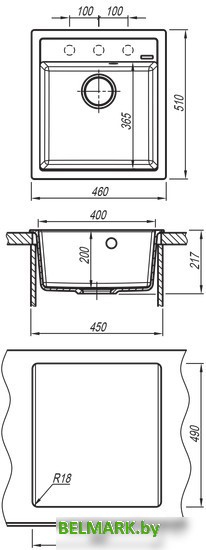 Кухонная мойка Florentina Липси-460 (жасмин) - фото2