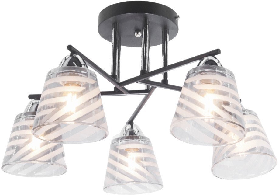 Люстра средней высоты Aitin Pro НПБ 02-5x60-101 70024/5 (черный/хром) - фото