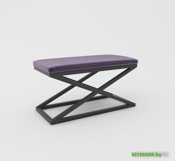 Банкетка Hype Mebel Трингл (черный/фиолетовый) - фото