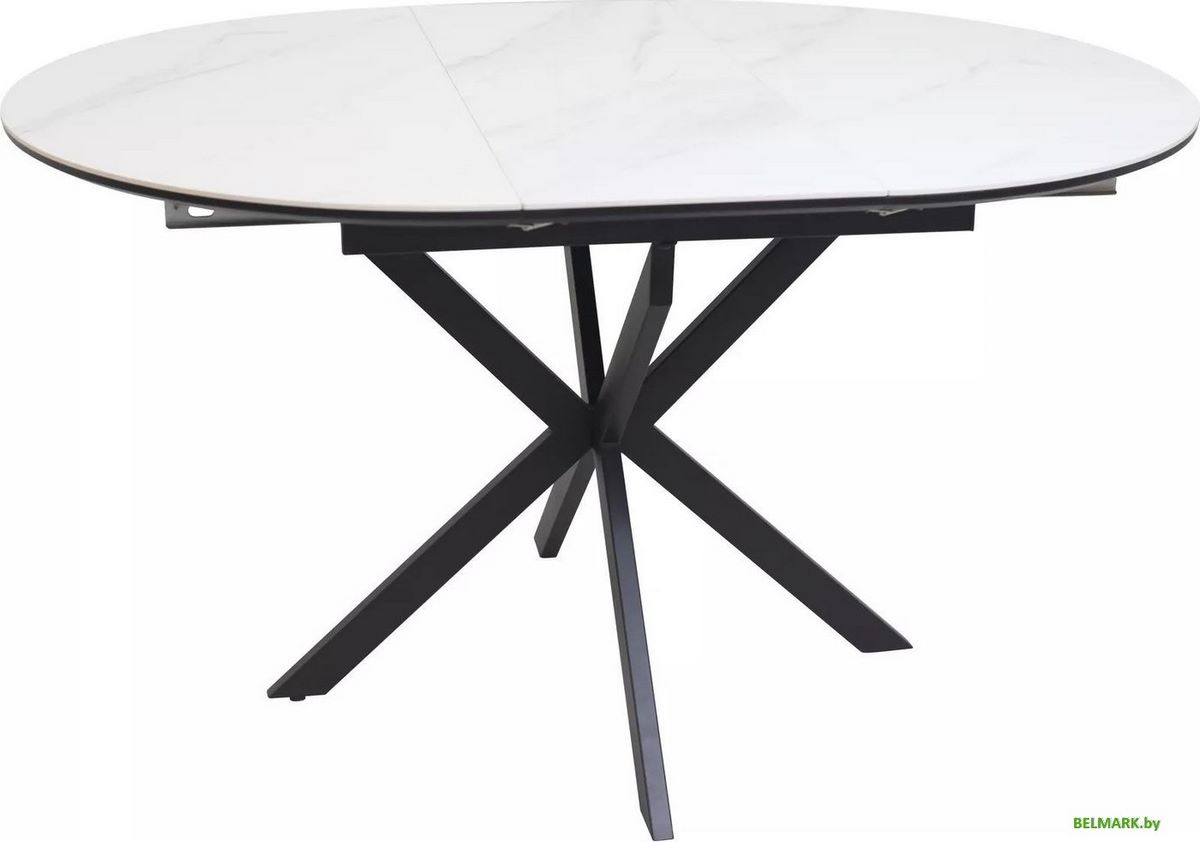 Кухонный стол Signal Gaston ceramic 100-135/100 (белый/черный) - фото