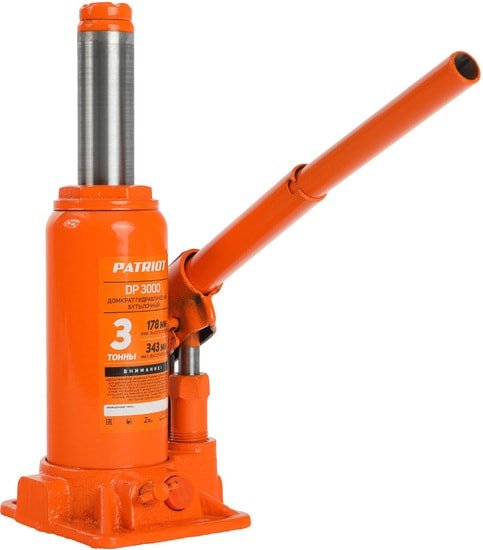 Бутылочный домкрат Patriot DB 3000 3т - фото2
