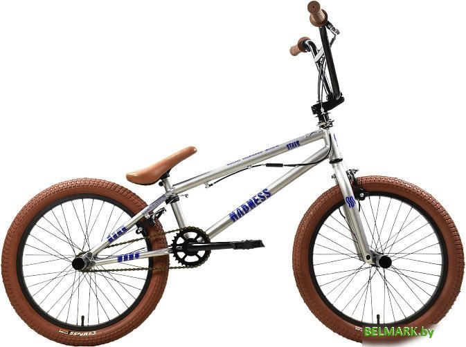 Велосипед Stark Madness BMX 2 2025 (серебристый/фиолетовый/песочный) - фото