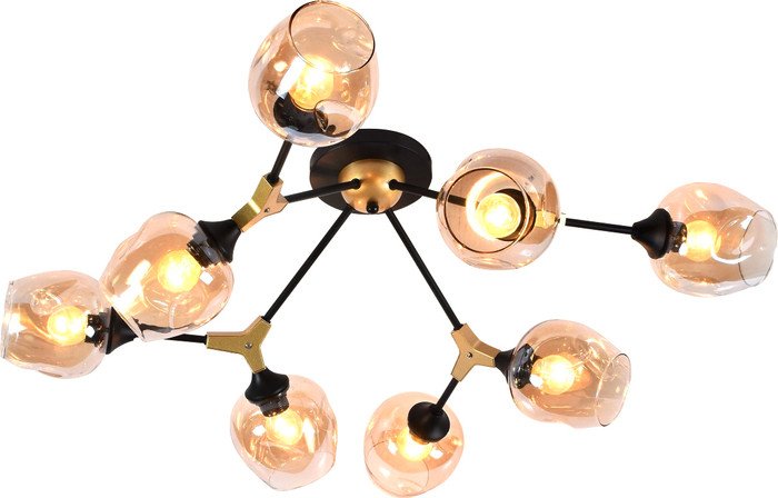 Припотолочная люстра Mirastyle MH-2374B/8 Gold+BK - фото