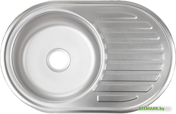 Кухонная мойка AKS Овальная 77x50 (матовый хром) - фото