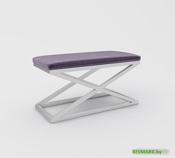 Банкетка Hype Mebel Трингл (белый/фиолетовый) - фото