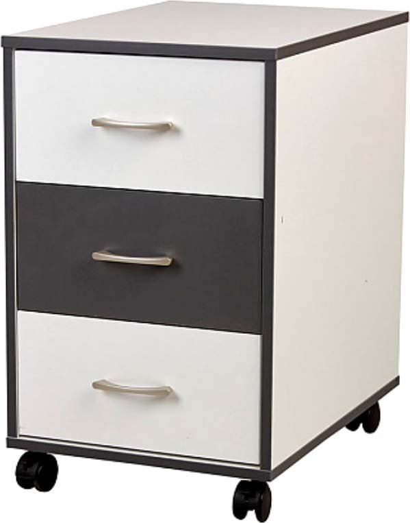 Тумба Polini Kids Mirum с ящиками на колесах 40x55 0002740.166 (белый/графит) - фото