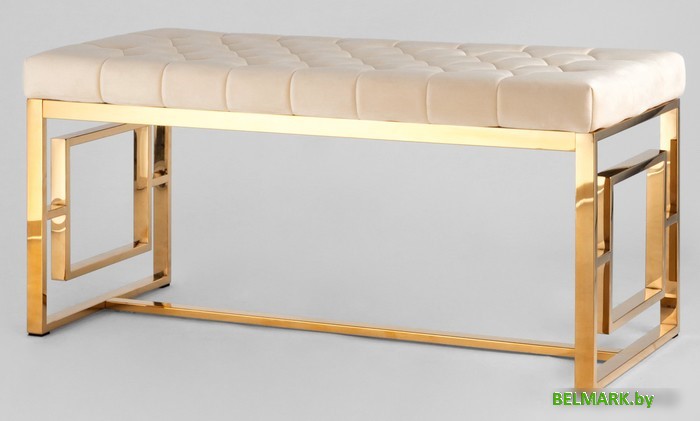 Пуфик Stool Group Бруклин Bench-012-TG-BG (вельвет бежевый/сталь золото) - фото