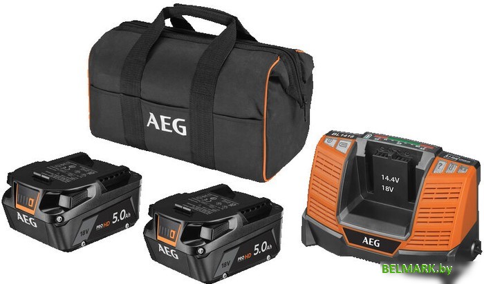 Аккумулятор с зарядным устройством AEG Powertools SETLL1850SHD 4935478945 (2x18В/5 Ah + 18В, сумка) - фото