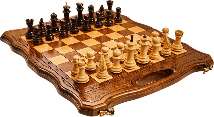 Шахматы/шашки/нарды Haleyan Резные 40 с ручкой kh130-4 - фото