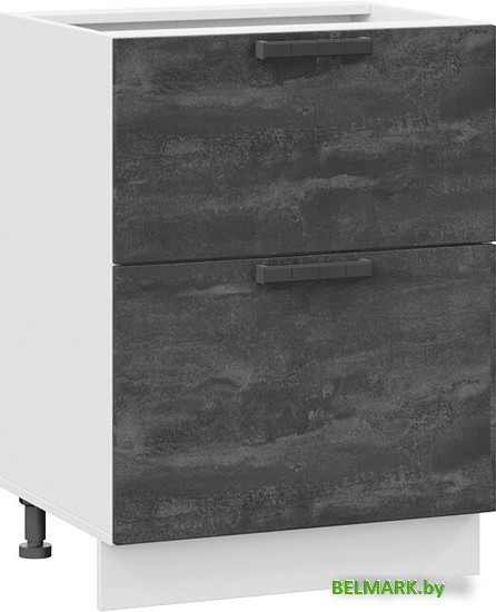 Шкаф напольный Трия Детройт 1Н6Я2 (белый/угольный камень) - фото