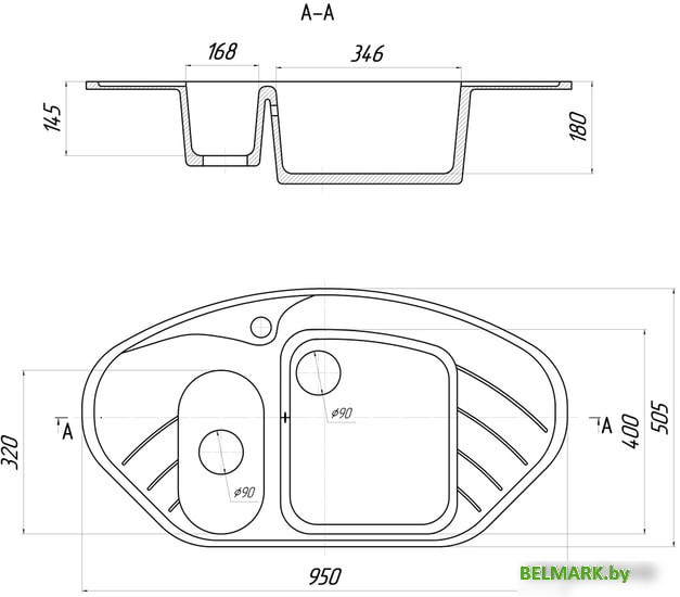 Кухонная мойка Gerhans E02 (оникс) - фото2