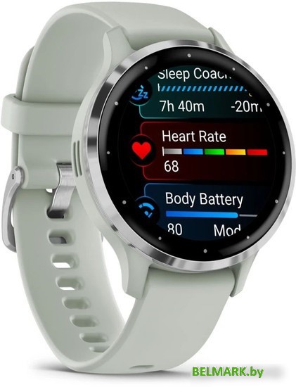 Умные часы Garmin Venu 3S (шалфей, с силиконовым ремешком) - фото2