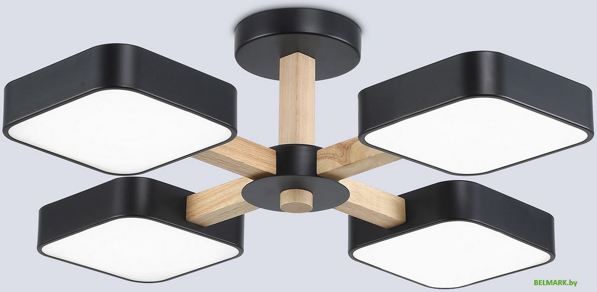 Подвесная люстра Ambrella FL4880/4 BK/WD (черный/дерево) - фото