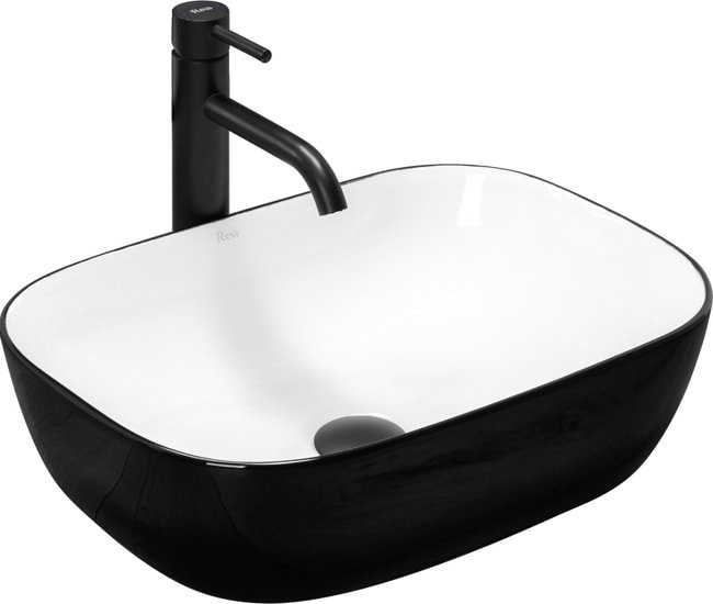 Умывальник Rea Belinda (белый/черный) - фото