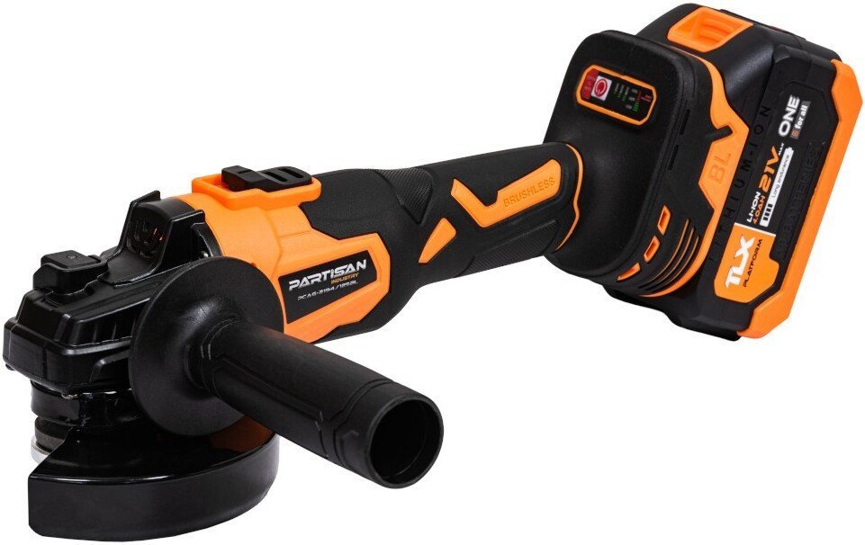 Угловая шлифмашина Partisan PCAG 2194/125BL (с 2-мя АКБ, кейс) - фото2