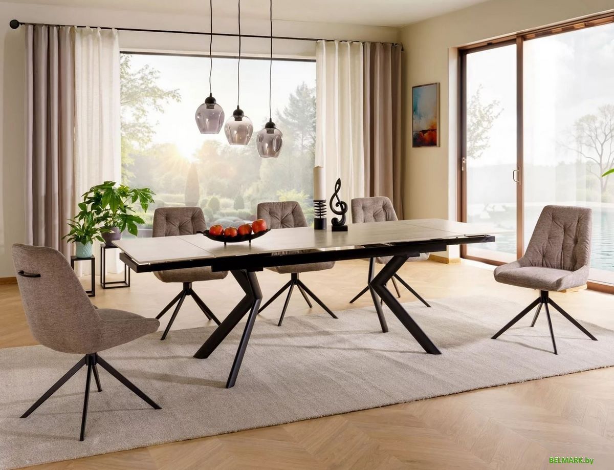 Кухонный стол Signal Norton 160-240/90 (травертин/черный) - фото2