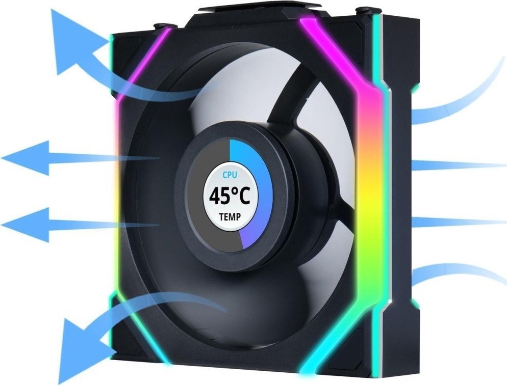 Вентилятор для корпуса Lian Li Uni Fan SL 120 Wireless LCD Reverse G99.12RSLLCD1W1B.R0 - фото2