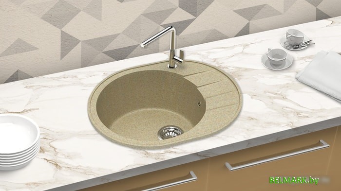 Кухонная мойка Berge BR-6201 (песочный матовый) - фото2