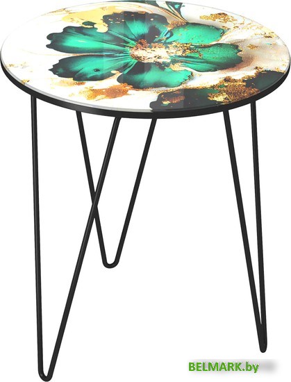 Журнальный столик Sheffilton SHT-CT27 (малахитово-зеленый/черный муар) - фото