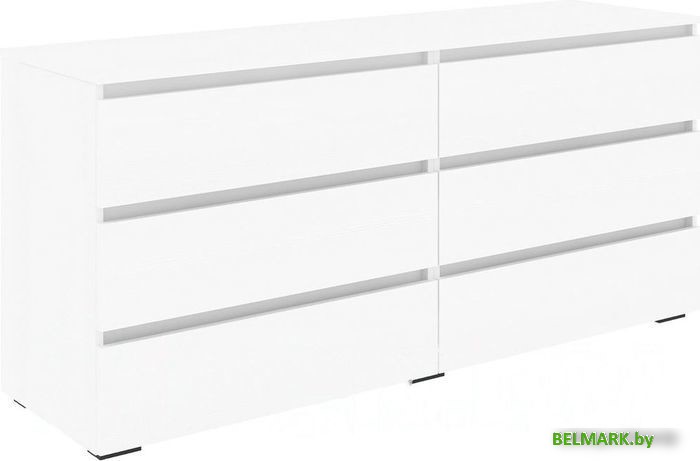 Комод Кортекс-мебель Бари 160 6ш (белый/белый/белый) - фото
