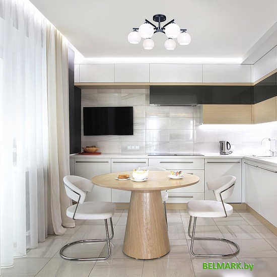 Люстра средней высоты Евросвет Blasco 30145/6 хром/венге - фото2