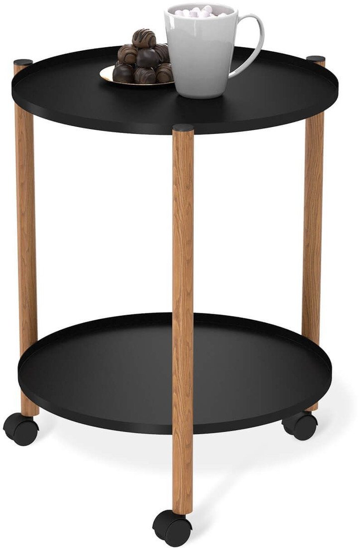 Журнальный столик Sheffilton SHT-CT62 (черный муар/светлый орех) - фото2