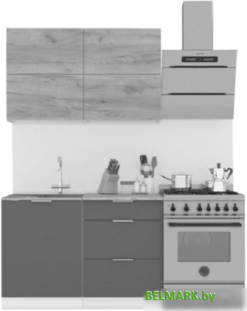 Готовая кухня Интермебель Микс Топ-31 1.2м (белый премиум-дуб крафт золотой-венато) - фото