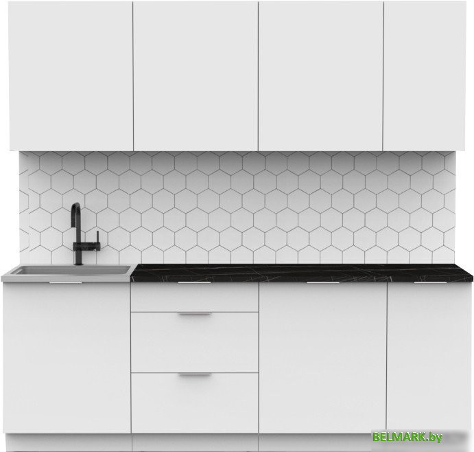 Готовая кухня Интермебель Микс Топ-7 2.2м (белый премиум/тунис) - фото