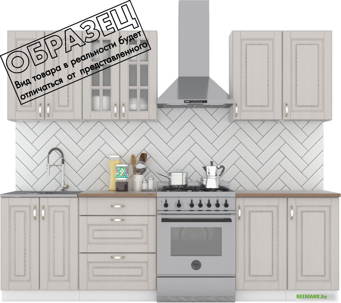 Готовая кухня Интермебель Бостон-6 2.1 (ясень капучино софт/венато) - фото