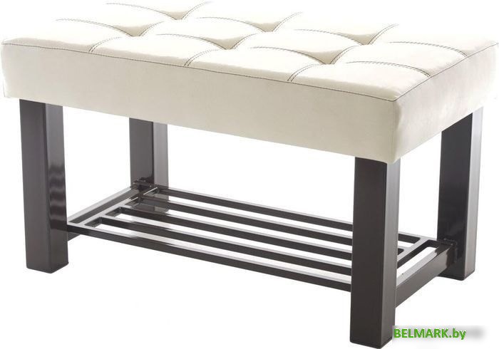 Банкетка AMC Lux 4 с полкой кожзам коричневый/бежевый/коричневый 4.1Б80232 - фото