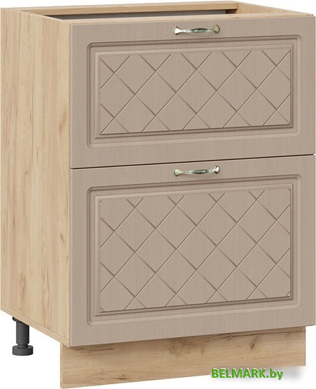 Шкаф напольный Трия Бьянка 1Н6Я2 (дуб крафт золотой/дуб кофе) - фото