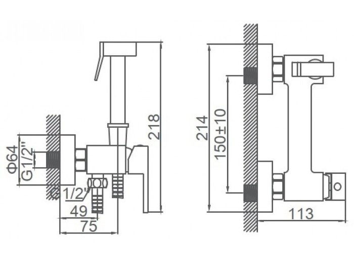 Гигиенический душ Ledeme L5398A-7 (сатин) - фото2
