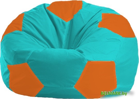 Кресло-мешок Flagman Мяч Стандарт М1.1-296 (бирюзовый/оранжевый) - фото