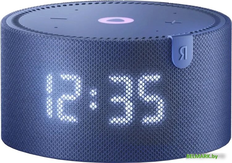 Умная колонка Яндекс Станция Мини 2 с часами (синий сапфир) - фото