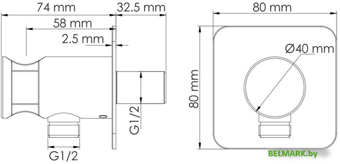 Держатель душевой лейки с подключением Wasserkraft A271 - фото2
