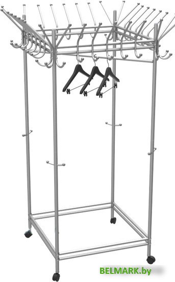 Стойка для одежды Мебелик Пико 23 на колесах (металлик) - фото