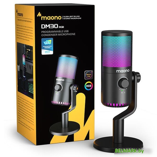 Проводной микрофон Maono DM30 RGB (белый) - фото2