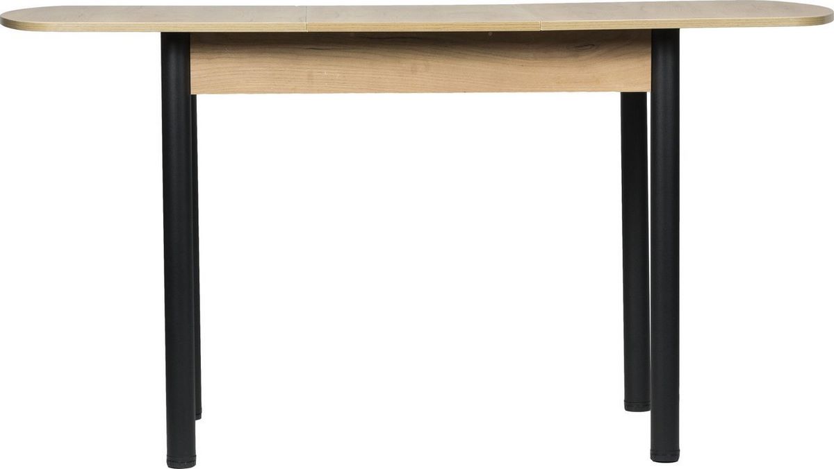 Кухонный стол ВВР Раздвижной (дуб крафт золотой/черный прямой, ЛДСП) - фото2