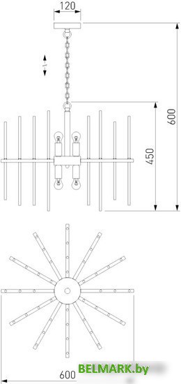 Подвесная люстра Bogate's Allure 355/6 Smart хром - фото2
