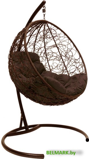 Подвесное кресло M-Group Круг 11050205 (коричневый ротанг/коричневая подушка) - фото