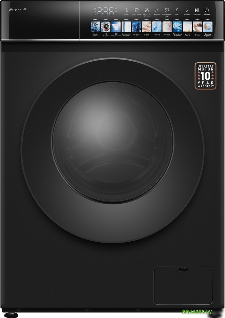Стирально-сушильная машина Weissgauff WMD 59211 Touch Inverter Matt Black - фото