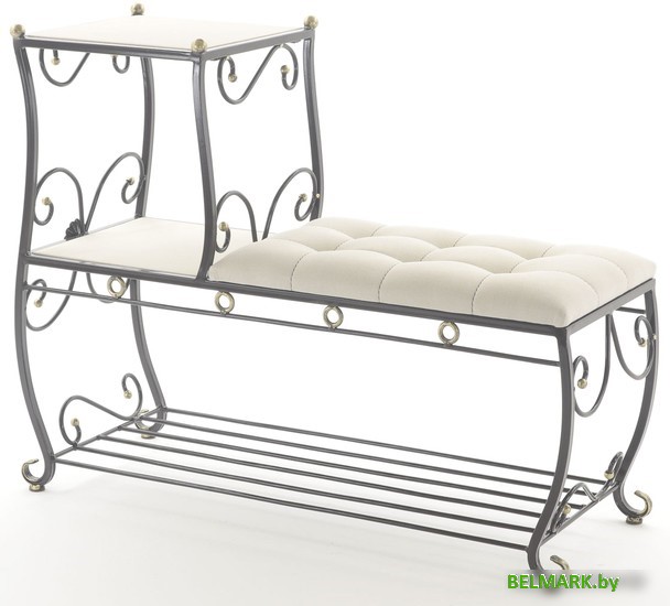 Банкетка AMC 8(1000)23 с этажеркой (коричневый/бежевый) - фото