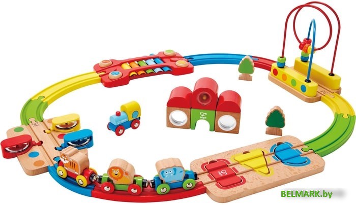 Набор железной дороги Hape Радужная головоломка E3826-HP - фото