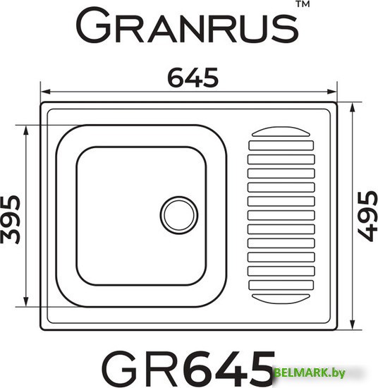 Кухонная мойка Granrus GR-645 (антрацит) - фото2